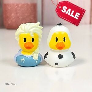 Duckalooz Disney Elsa & Olaf Rubber Duck Duckie Jeep Ducking Set X2 NWOT